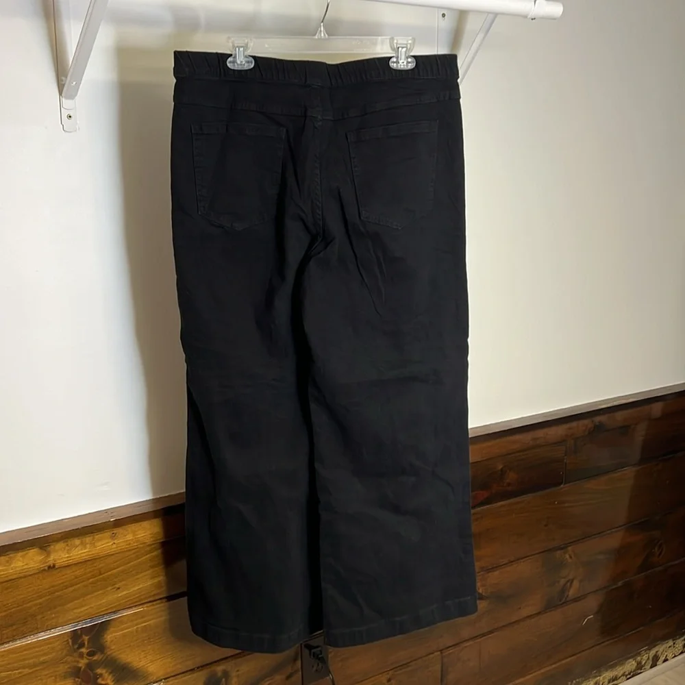 Amazon Black Wide Leg High Rise Elastic‎ Waist Pull On Jeans-  2XL